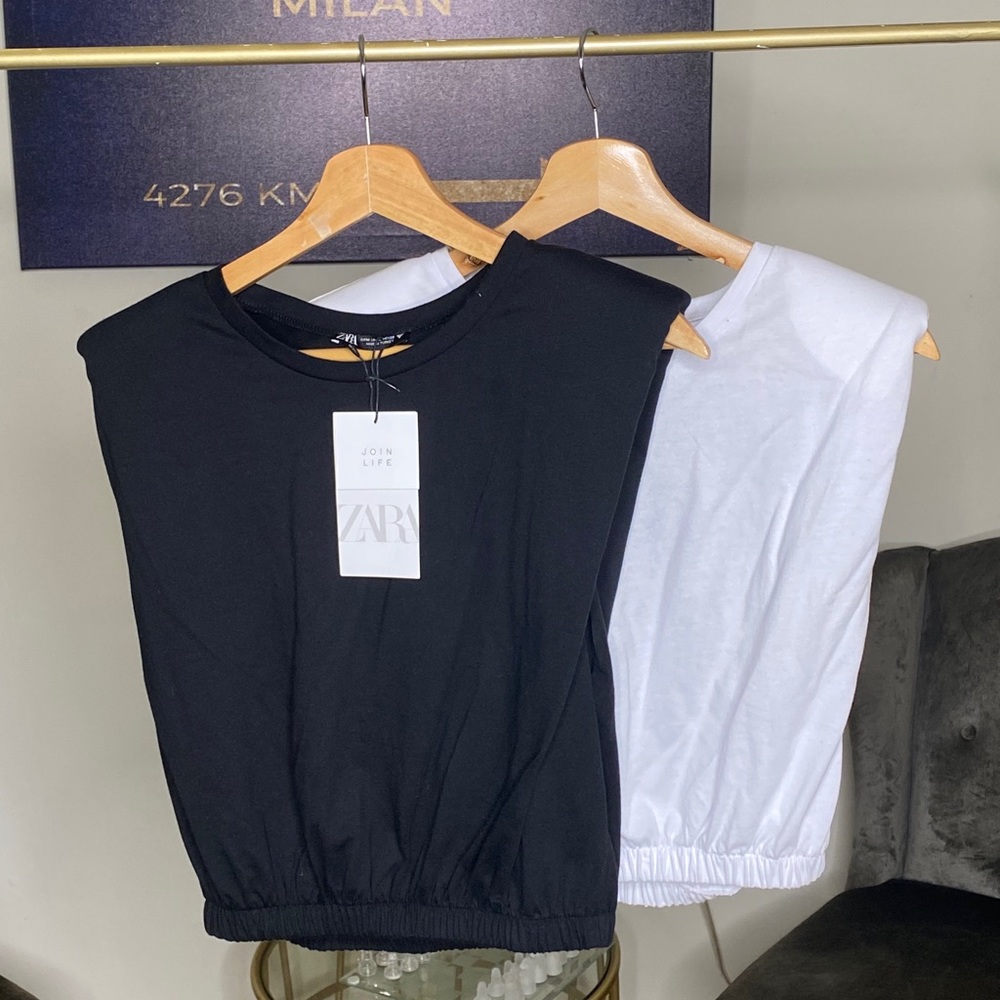 Zara shoulder pad cropped top bundle